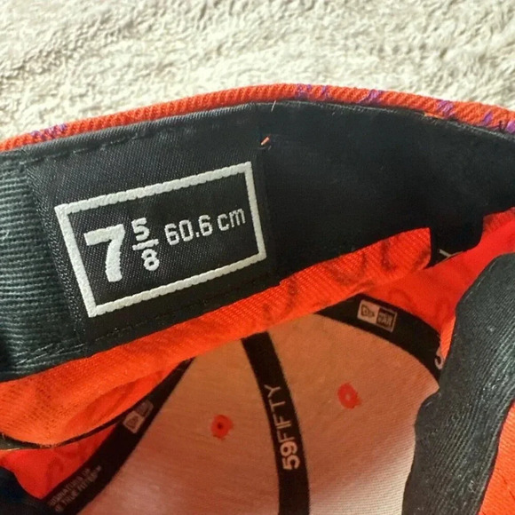 Atlanta Braves Hat New Era 59Fifty All Over Print Baseball Cap Orange 7 5/8 New - Picture 12 of 16